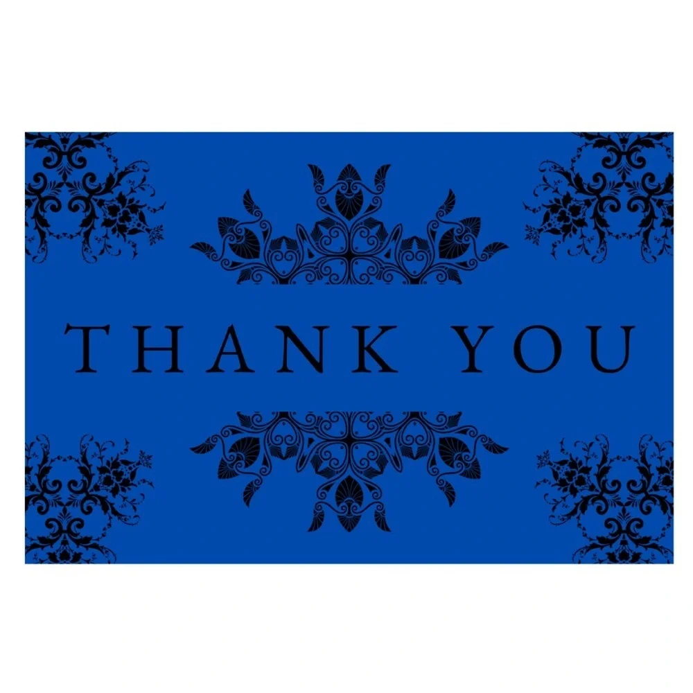 10 Deep Blue Thank You Card